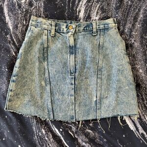 Candies Vintage Jean Mini Skirt Y2K Blue Denim Acid Stone Washed Women’s 7/8  4